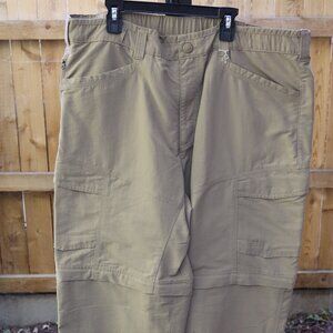 North Face Khaki Zip Off Hiking Pants